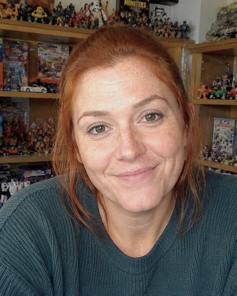 Jackie in her collection room